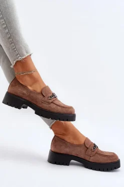 Discount Buty damskie Vinceza Zamszowe Mokasyny Damskie Z Ozdobą Brązowe Loraleima