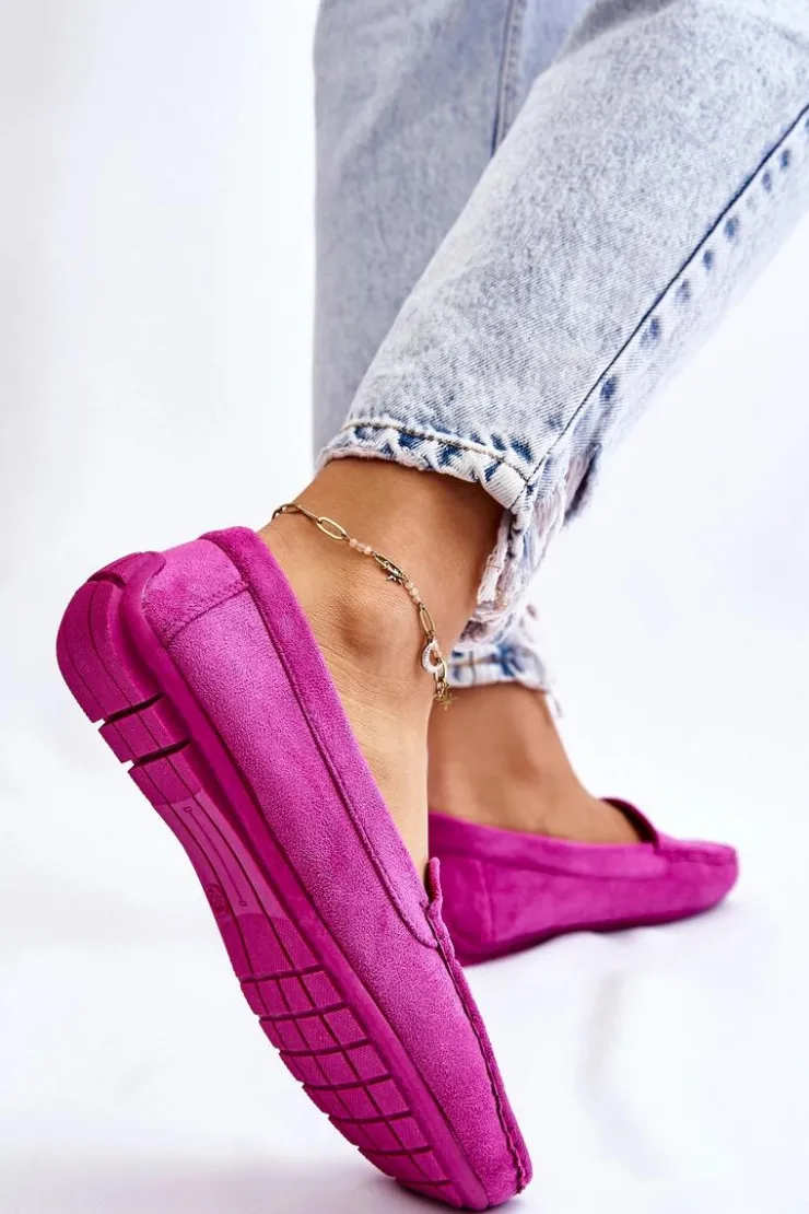 Evento Loafersy Damskie|Mokasyny Damskie Zamszowe*Zamszowe Mokasyny Damskie Fioletowe Morreno