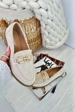 Boto Loafersy Damskie|Mokasyny Damskie Zamszowe*Zamszowe Mokasyny Damskie Na Płaskim Obcasie Beżowe Misal