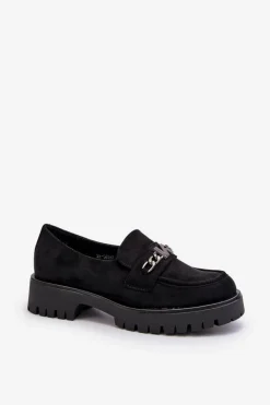 Damskie Buty damskie Vinceza Zamszowe Mokasyny Damskie Z Ozdobą Czarne Loraleima