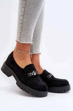 Damskie Buty damskie Vinceza Zamszowe Mokasyny Damskie Z Ozdobą Czarne Loraleima