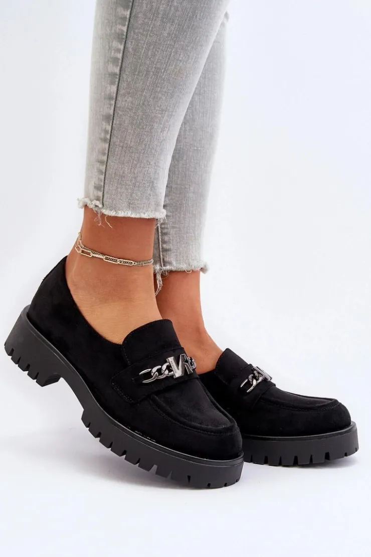 Damskie Buty damskie Vinceza Zamszowe Mokasyny Damskie Z Ozdobą Czarne Loraleima