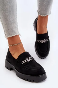 Damskie Buty damskie Vinceza Zamszowe Mokasyny Damskie Z Ozdobą Czarne Loraleima