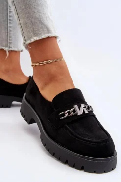 Damskie Buty damskie Vinceza Zamszowe Mokasyny Damskie Z Ozdobą Czarne Loraleima