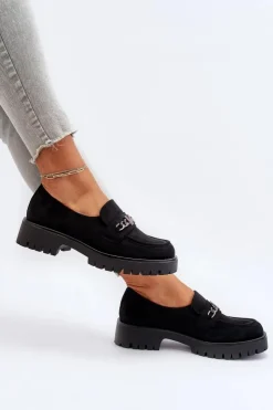 Damskie Buty damskie Vinceza Zamszowe Mokasyny Damskie Z Ozdobą Czarne Loraleima