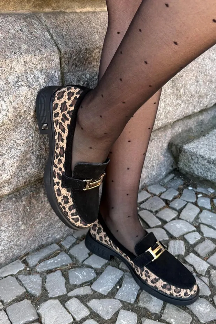 Damskie Buty damskie Vinceza Zamszowe Mokasyny Damskie Panterka Vinceza 66791 Czarne