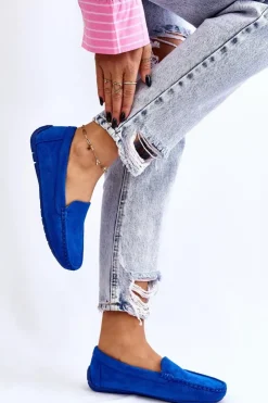 Online Evento Zamszowe Mokasyny Damskie e Morreno Niebieski