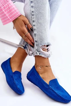 Online Evento Zamszowe Mokasyny Damskie e Morreno Niebieski