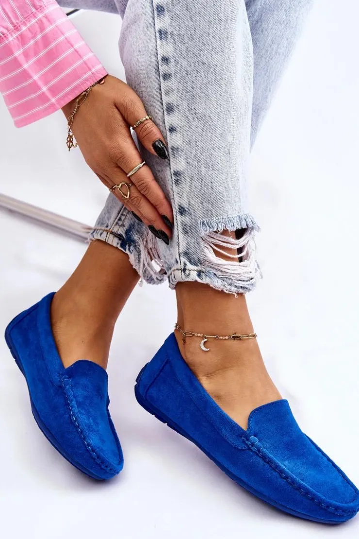 Online Evento Zamszowe Mokasyny Damskie e Morreno Niebieski