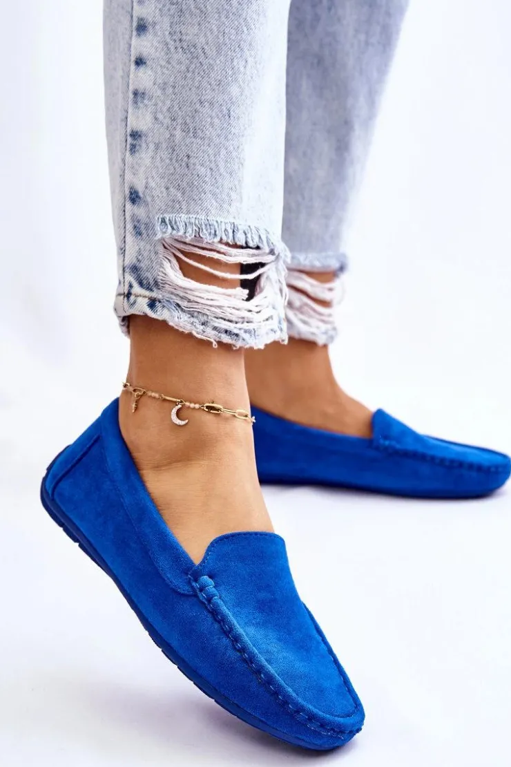 Online Evento Zamszowe Mokasyny Damskie e Morreno Niebieski