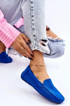 Online Evento Zamszowe Mokasyny Damskie e Morreno Niebieski