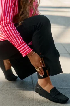 Outlet Big Star Shoes Zamszowe Mokasyny Damskie Big Star RR274948 Czarne Czarny