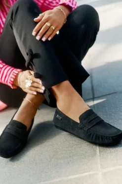 Outlet Big Star Shoes Zamszowe Mokasyny Damskie Big Star RR274948 Czarne Czarny