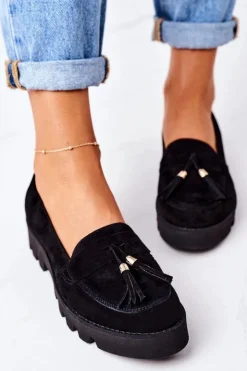 Hot Boto Zamszowe Mokasyny Lewski Shoes 3053 Czarne