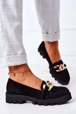 Boto Mokasyny Damskie Zamszowe*Zamszowe Mokasyny Lewski Shoes 3040 Czarne