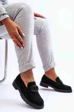 Boto Mokasyny Na Platformie|Mokasyny Damskie Zamszowe*Zamszowe Mokasyny Na Platformie Czarne Jarren