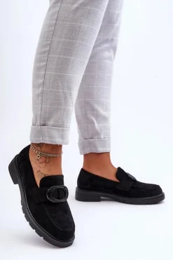 Boto Mokasyny Na Platformie|Mokasyny Damskie Zamszowe*Zamszowe Mokasyny Na Platformie Czarne Jarren