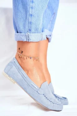 Hot Buty Sergio Leone Zamszowe Mokasyny Sergio Leone MK722 Niebieskie