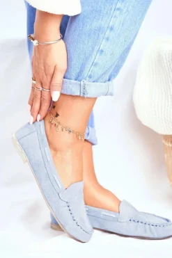 Hot Buty Sergio Leone Zamszowe Mokasyny Sergio Leone MK722 Niebieskie