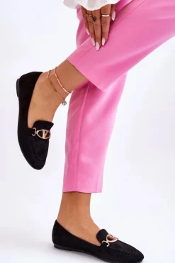 Online Buty damskie Vinceza Zamszowe Mokasyny Z Ozdobnym Elementem Czarne Reed