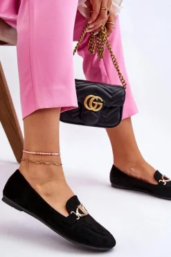 Online Buty damskie Vinceza Zamszowe Mokasyny Z Ozdobnym Elementem Czarne Reed