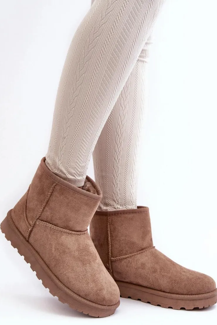 Damskie Boto Zamszowe Śniegowce Damskie Ocieplane Beżowe Nanga