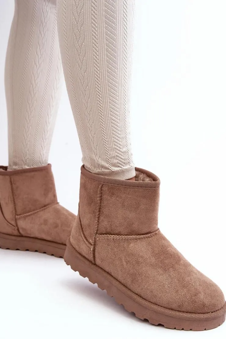 Damskie Boto Zamszowe Śniegowce Damskie Ocieplane Beżowe Nanga