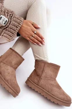 Damskie Boto Zamszowe Śniegowce Damskie Ocieplane Beżowe Nanga