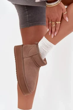 Buty damskie Vinceza Śniegowce Damskie*Zamszowe Śniegowce Damskie Na Platformie Vinceza 97962 Beżowe Beżowy