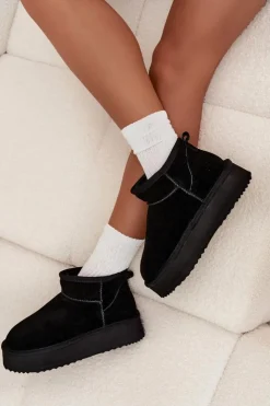 Buty damskie Vinceza Śniegowce Damskie*Zamszowe Śniegowce Damskie Na Platformie Vinceza 97962 Czarne Czarny