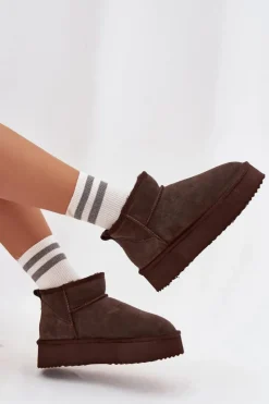 Damskie Buty damskie Vinceza Zamszowe Śniegowce Damskie Na Platformie Vinceza 97962 Czekoladowe