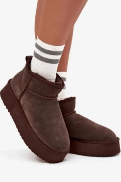 Damskie Buty damskie Vinceza Zamszowe Śniegowce Damskie Na Platformie Vinceza 97962 Czekoladowe