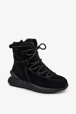 Sale Big Star Shoes Zamszowe Śniegowce Damskie Z Futerkiem Big Star SS274319 Czarne Czarny