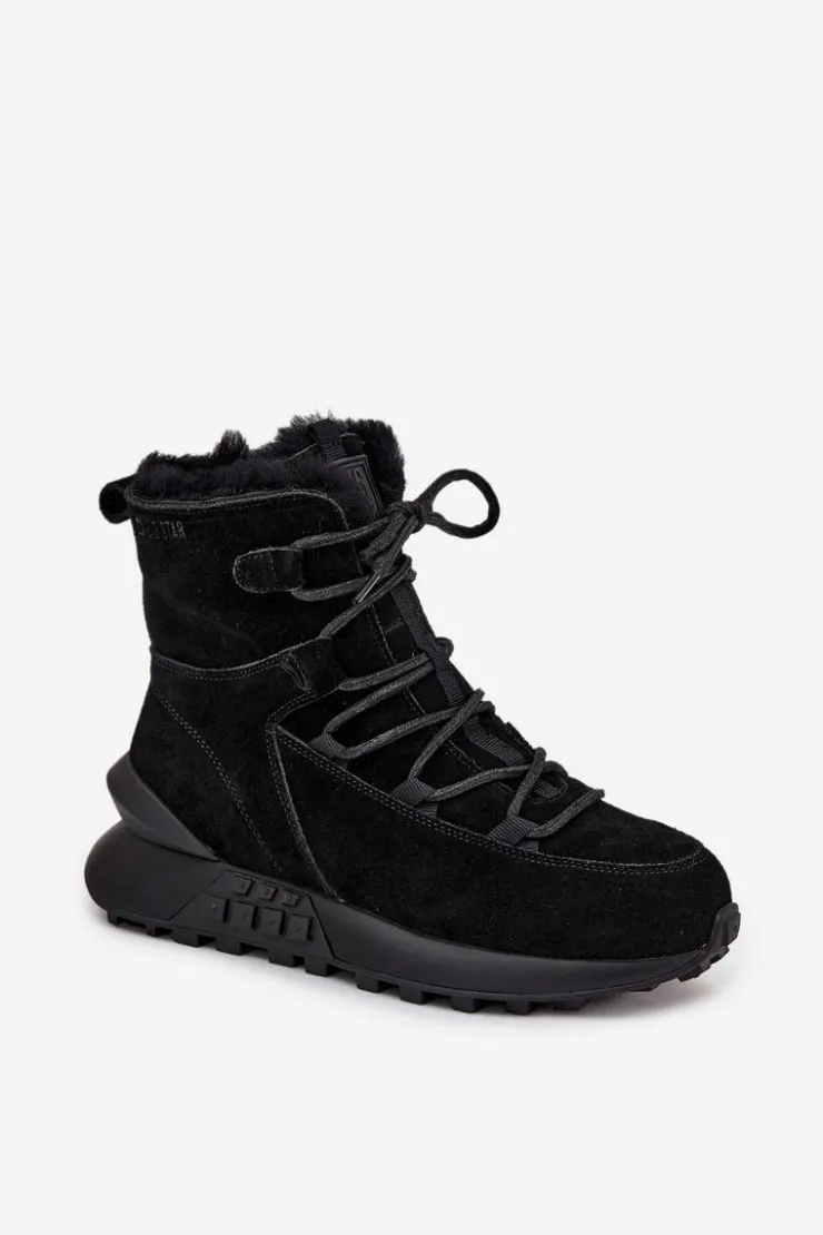 Sale Big Star Shoes Zamszowe Śniegowce Damskie Z Futerkiem Big Star SS274319 Czarne Czarny