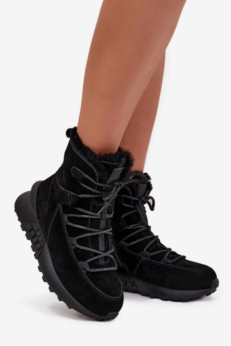 Sale Big Star Shoes Zamszowe Śniegowce Damskie Z Futerkiem Big Star SS274319 Czarne Czarny