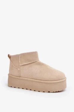 Online Boto Zamszowe Śniegowce Na Platformie Jasnobeżowe Corcoran