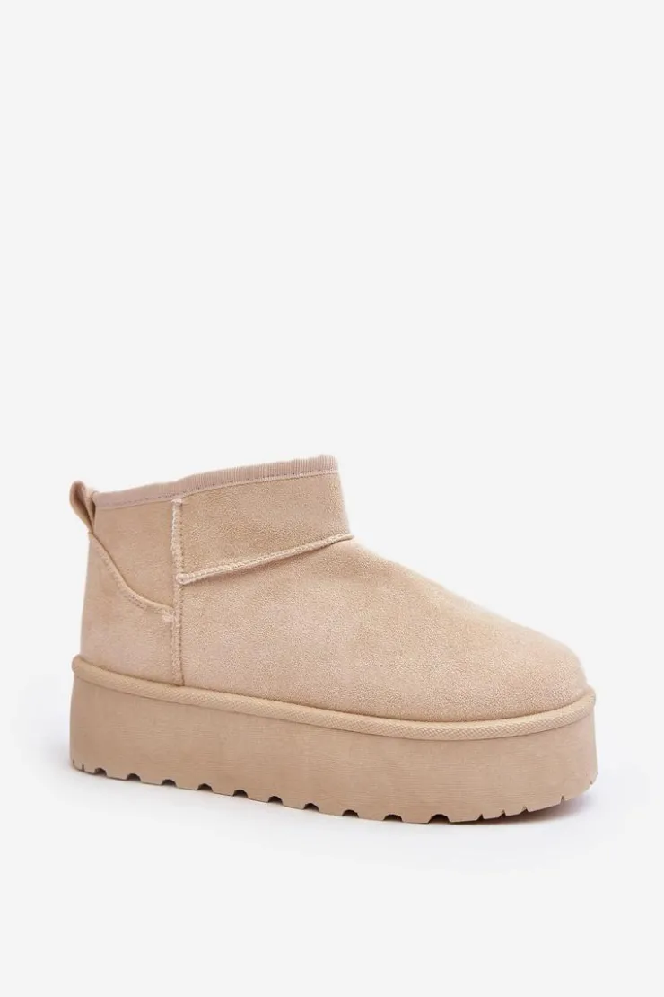 Online Boto Zamszowe Śniegowce Na Platformie Jasnobeżowe Corcoran