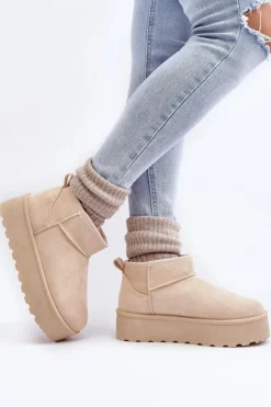 Online Boto Zamszowe Śniegowce Na Platformie Jasnobeżowe Corcoran