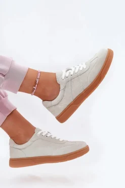 Damskie Evento Zamszowe Niskie Sneakersy Damskie Szare Paliana