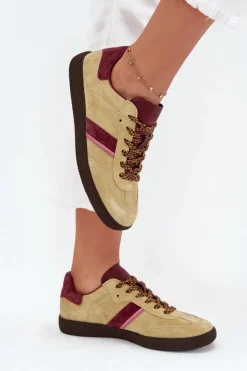 Big Star Shoes Zamszowe Niskie Sneakersy Damskie Big Star SS274680 HI-POLY SYSTEM Limonkowe Zielony