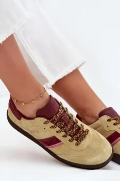 Big Star Shoes Zamszowe Niskie Sneakersy Damskie Big Star SS274680 HI-POLY SYSTEM Limonkowe Zielony