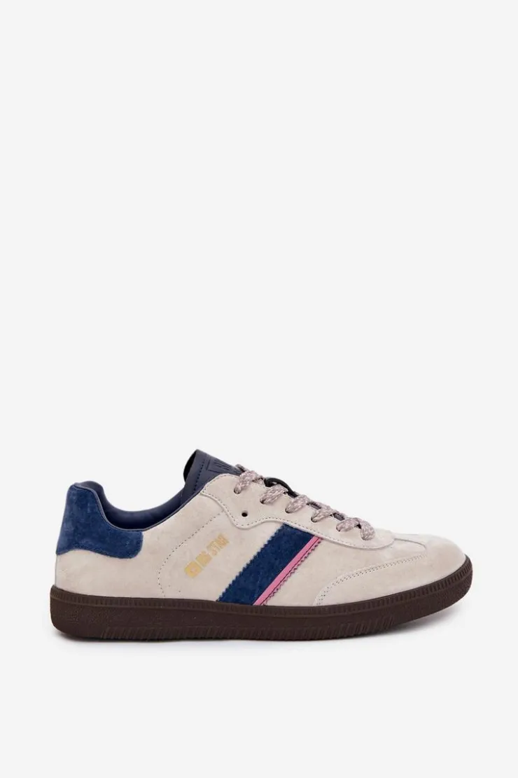 Damskie Big Star Shoes Zamszowe Niskie Sneakersy Damskie Big Star SS274679 HI-POLY SYSTEM Szare