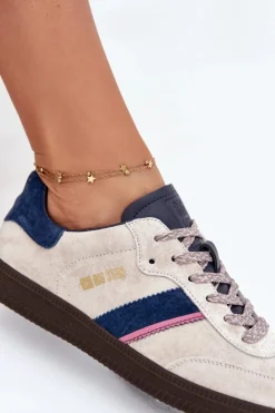 Damskie Big Star Shoes Zamszowe Niskie Sneakersy Damskie Big Star SS274679 HI-POLY SYSTEM Szare