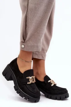 Buty damskie Vinceza Mokasyny Damskie Zamszowe*Zamszowe Półbuty Damskie Z Ozdobą Czarne Rullenes