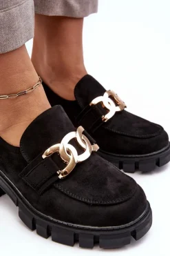 Buty damskie Vinceza Mokasyny Damskie Zamszowe*Zamszowe Półbuty Damskie Z Ozdobą Czarne Rullenes