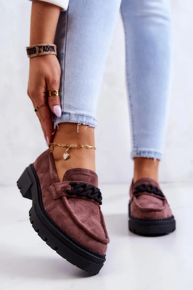 Clearance Boto Zamszowe Półbuty Loafery La.Fi Brązowe Sapphira