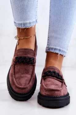 Clearance Boto Zamszowe Półbuty Loafery La.Fi Brązowe Sapphira