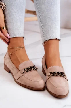 Buty damskie Vinceza Mokasyny Damskie Zamszowe*Zamszowe Półbuty Mokasyny Beżowe Yasmin