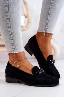 Damskie Buty damskie Vinceza Zamszowe Półbuty Mokasyny Czarne Yasmin