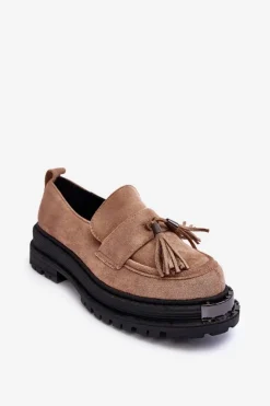 Boto Mokasyny Damskie Zamszowe*Zamszowe Półbuty Mokasyny Damskie Beżowe Ramvli